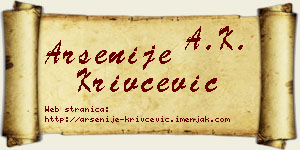 Arsenije Krivčević vizit kartica